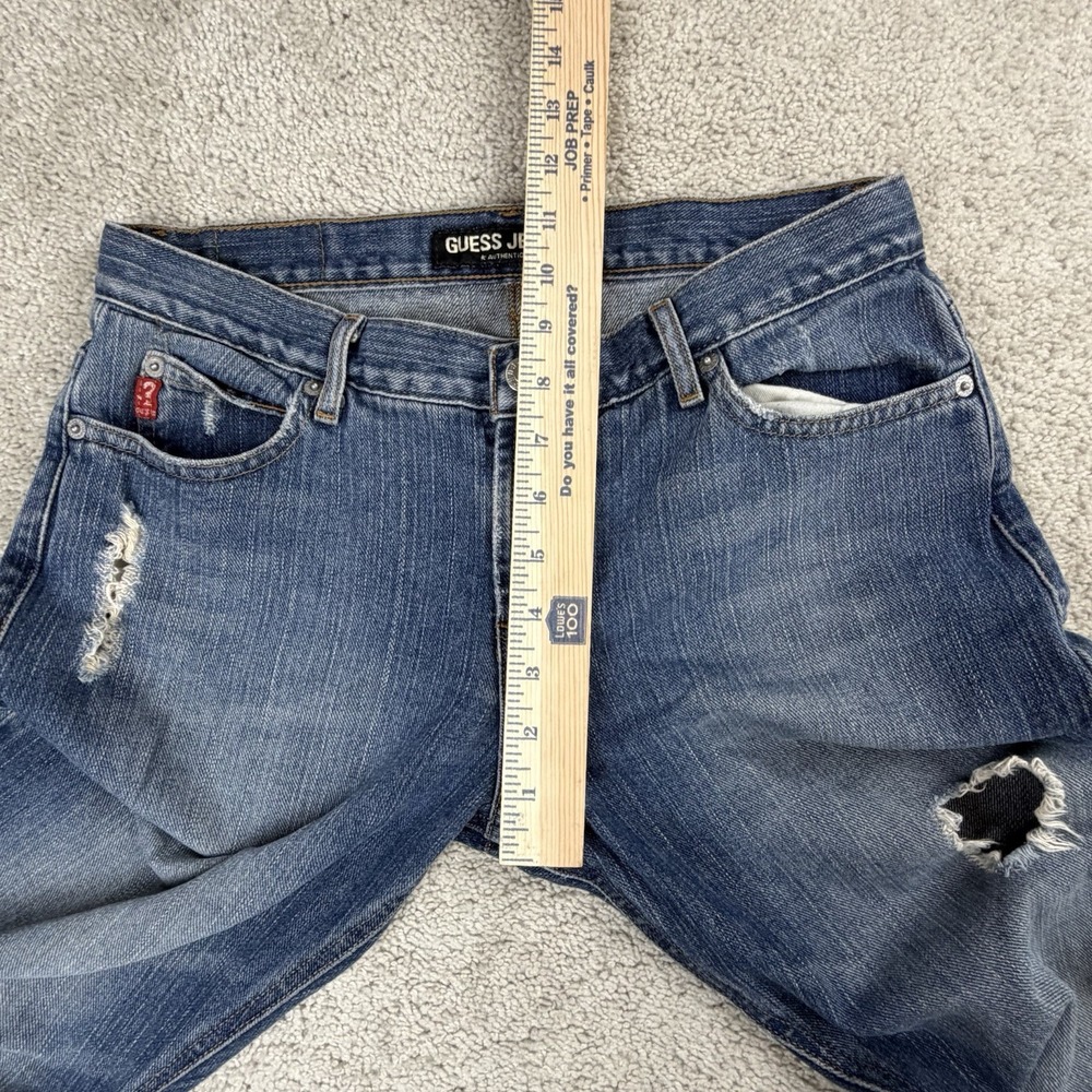 GUESS Womens Daredevil Boot Low Rise Stretch Denim Blue Jeans Y2K | Size 28 - Picture 6 of 8